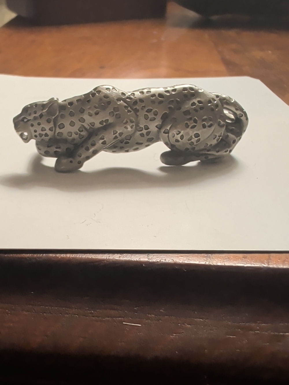 J.J. Pin Brooch Leopard Vintage Silvertone Figural Jaguar Puma Tiger Animal
